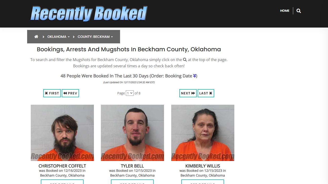 Bookings, Arrests and Mugshots in Beckham County, Oklahoma